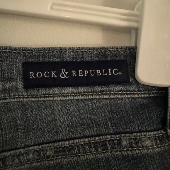 Rock & Republic Distressed Jean Shorts - Dark Blue - Picture 3 of 4